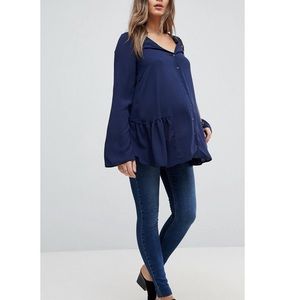 ASOS Navy Maternity Blouse Tall